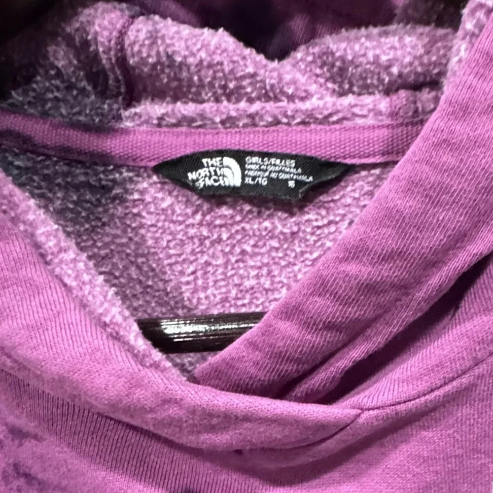 The‎ North Face Purple Tie Dye Hoodie Girls XL Pullover Sweatshirt small Hole
